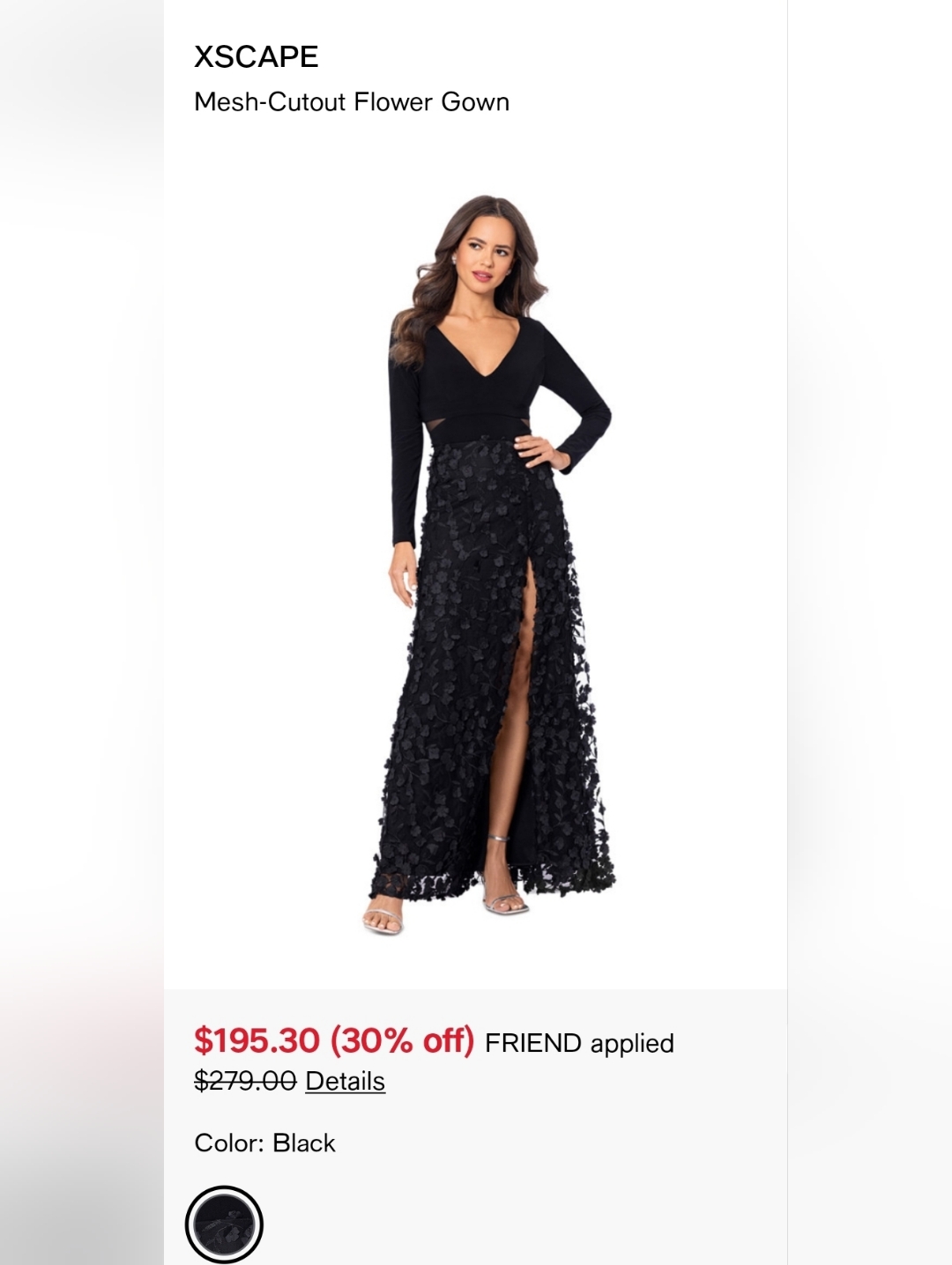 Xscape Black Evening Dress With Signature X Tag